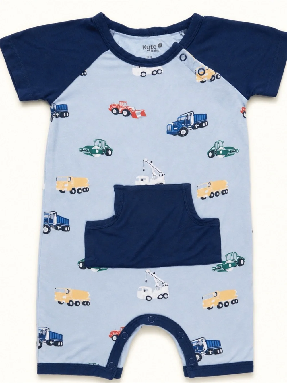 Kyte baby bamboo sleep construction trucks shortall 12-18m